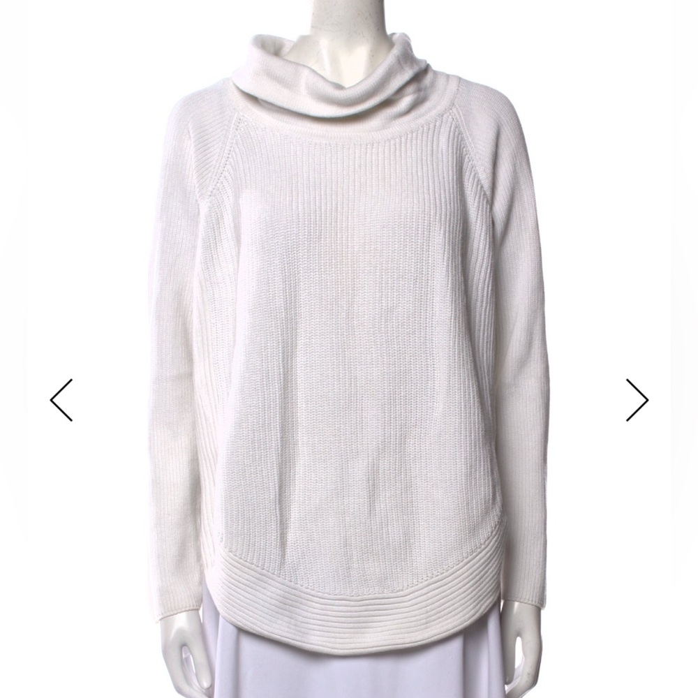 Vince White Side-Zip Cowl Neck Sweater